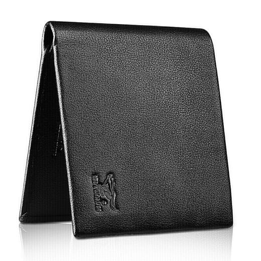 七匹狼男士钱包 男式头层牛皮钱夹休闲时尚男款票夹A138221-01AA1黑 横款 商品图2