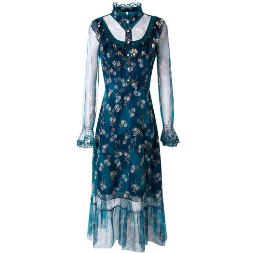 FMY-29885法式复古小众修身中长款超仙裙WH 商品图1