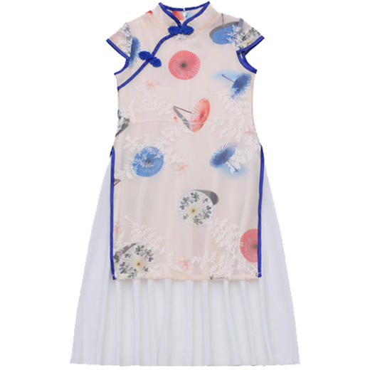 KNE-女童旗袍表演服 夏装儿童古装中国风女孩连衣裙潮 商品图4