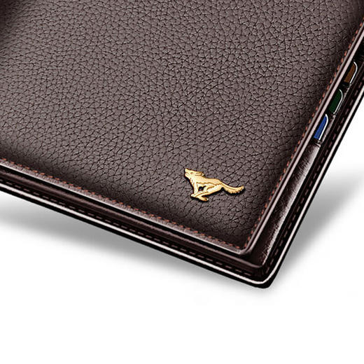 七匹狼 男士短款钱包 头层牛皮革竖款男式票夹多功能驾驶证件卡包 3A1313232-02咖色 商品图5