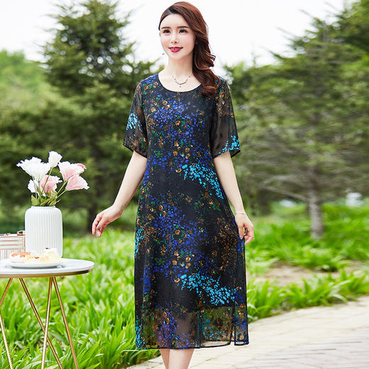 MQ-A236夏装新款时尚气质碎花雪纺连衣裙YY 商品图2