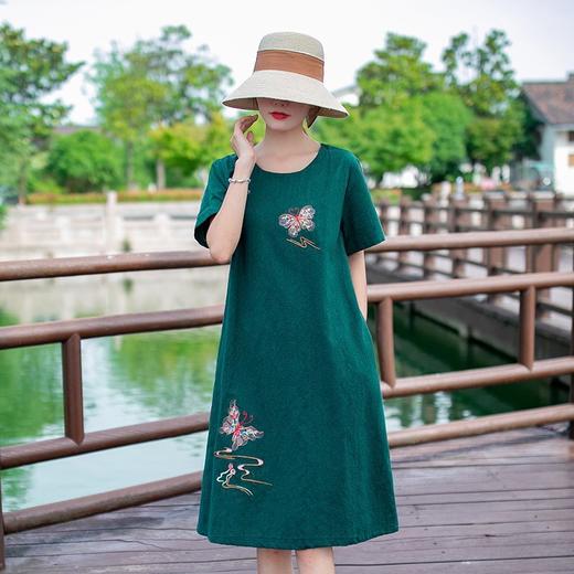 MQ-1753-6977夏新款大码宽松遮肉过膝连衣裙YY 商品图1