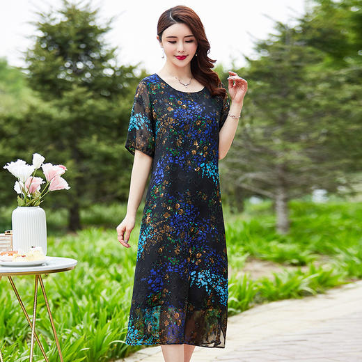 MQ-A236夏装新款时尚气质碎花雪纺连衣裙YY 商品图0