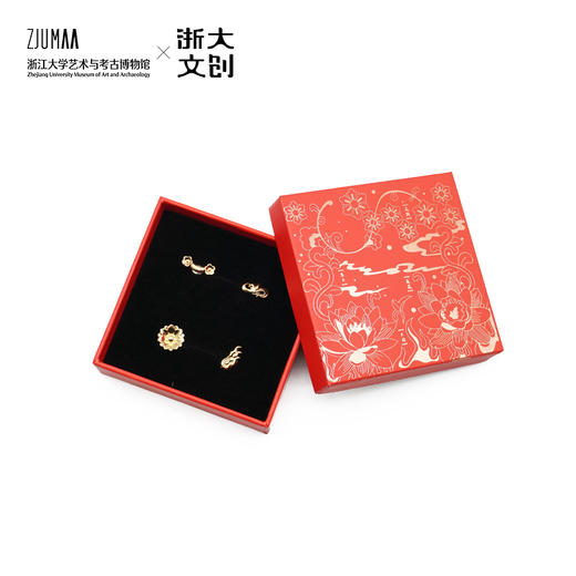 浙江大学 × 云冈石窟授权联名款云中永恒-忍冬和它的死党-耳钉 商品图2