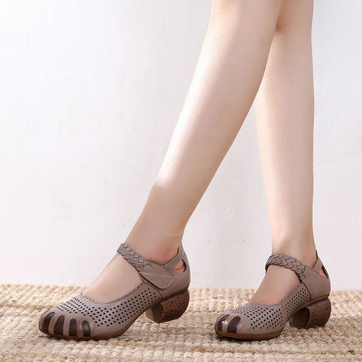 JFN-8898-7夏季新款民族风镂空真皮凉鞋 商品图2