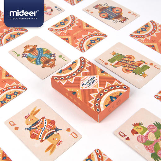 mideer弥鹿动物扑克牌儿童益智早教卡牌幼儿卡片个性创意扑克牌认知闪