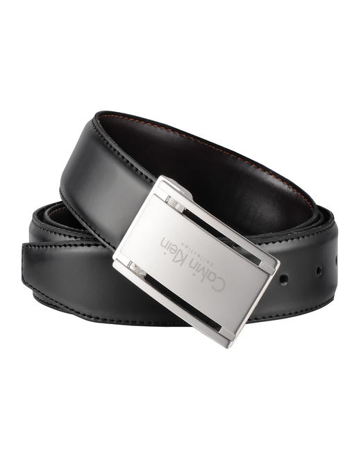 美国ck男士黑色板扣皮带 su31ck0007 可双面使用