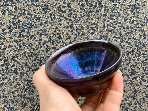 建盏【窑变-官帽】尺寸:8.3x4.3cm 作者:吴继旺