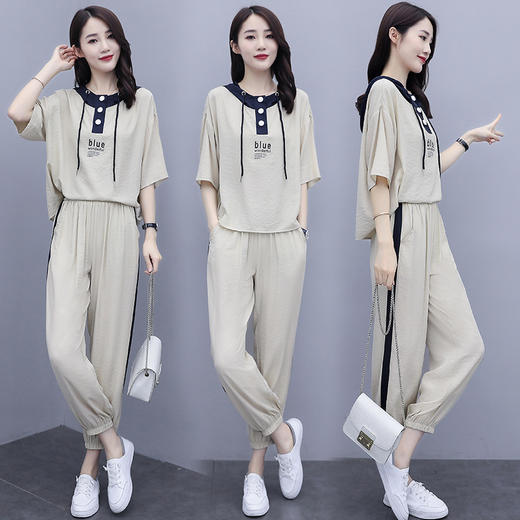 时尚新款，连帽七分裤两件套装女HR-ZMFS20617 商品图1