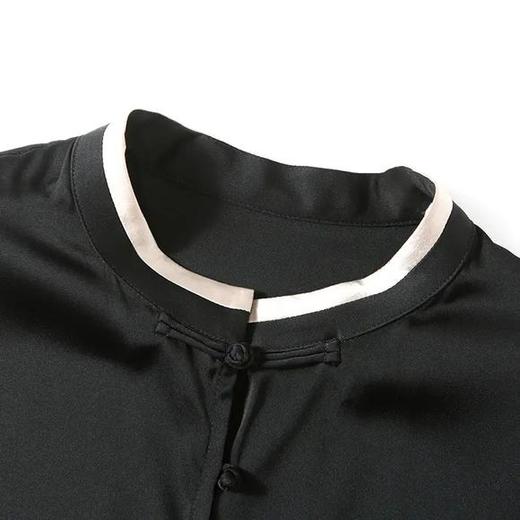 XY-MY13066新款宽松黑色百搭气质淑女纯色桑蚕丝连衣裙 商品图3