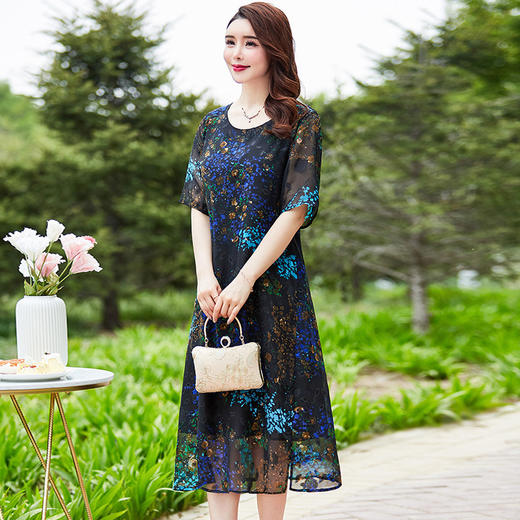 MQ-A236夏装新款时尚气质碎花雪纺连衣裙YY 商品图4