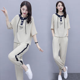 时尚新款，连帽七分裤两件套装女HR-ZMFS20617