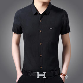 HY-2083新品薄款纯色男士T恤高档纯棉短袖衬衫