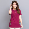 MQ-RL9918夏装新款大码纯棉短袖绣花t恤衫YY 商品缩略图4