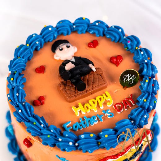 3362“复古花样年华”橙底水果蛋糕（父亲节蛋糕） 商品图4