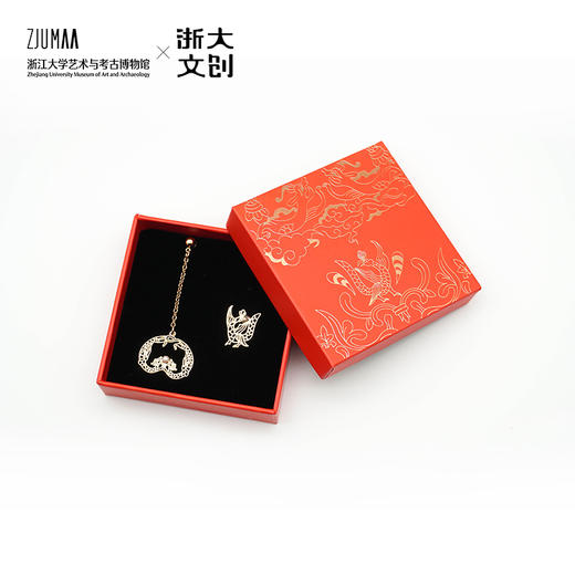 浙江大学 × 云冈石窟授权联名款云中永恒-从云冈飞来的龙和凤-AB款耳饰饰品 商品图1