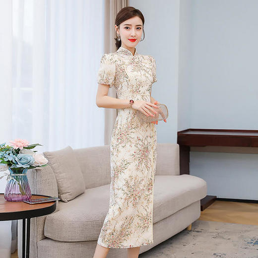 DJ-NRJ2FA40-FS9521新品优雅大气复古改良刺绣旗袍裙 商品图1
