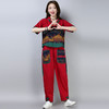 MQ-TZ217夏季新款棉麻大码复古撞色拼接花布文艺两件套YY 商品缩略图2