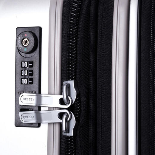 DELSEY法国大使 杆箱万向轮行李PC登机密码旅行硬箱子男女 20寸银色00207380111 商品图4