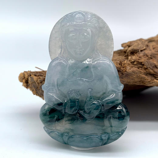 派瑞翡翠 翡翠观音 糯种 飘花 商品图0