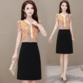 MQ-1757-626夏新款碎花高端赫本风典雅雪纺连衣裙YY