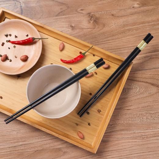 【筷子】10双装合金筷子 家用防滑日式耐热家庭套装餐具 不易发霉酒店筷子 商品图2