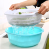 【洗菜篮】。家用厨房洗菜沥水篮子 创意双层沥水盆菜筐 塑料多用水果篮洗菜盆 商品缩略图0