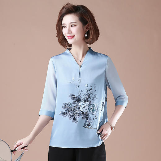 MQ-1743-1339夏装新款洋气七分袖上衣YY 商品图0