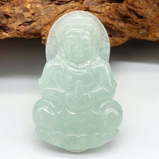 派瑞翡翠 翡翠观音 糯种 淡绿色 商品图0