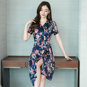 上海旗袍厂ASE-2283印花真丝连衣裙