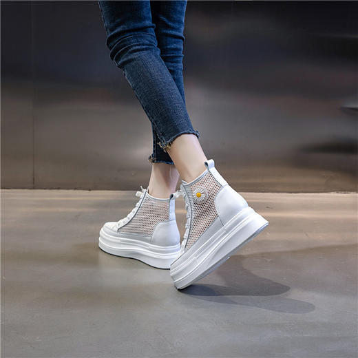 ML-2185夏季透气高帮凉靴新款时尚外穿休闲马丁靴厚底浅口真皮女鞋 商品图2