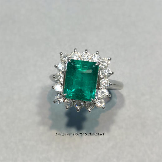 【每日特选】3.82ct木佐色 祖母绿钻石戒指(预约看货) 商品图5