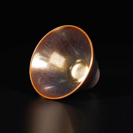 龙德堂陶艺 范泽锋烧 金丝玉毫天目盏-斗笠（蓝色款） (库存请咨询客服) 商品图4