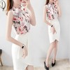 FGYC1951-时尚印花雪纺衫配白色包臀裙气质两件套 商品缩略图0