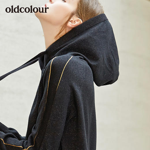 oldcolour新款柔软舒适宽松遮肉连帽针织连衣裙女裙女 商品图4