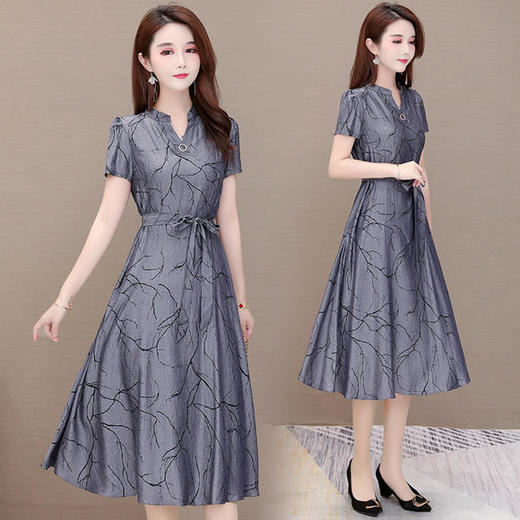 YWE-ALLJ20A42H新款天丝气质减龄印花连衣裙 商品图0