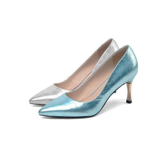 OLD-H2117新款时尚尖头浅口真皮细高跟鞋 商品图3