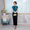 SXF-20-6653夏季新款复古中国风真丝改良旗袍上衣 商品缩略图2