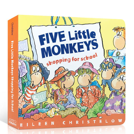 英文原版廖彩杏推荐绘本 Five Little Monkeys Shopping for School五只小猴子3-6-8岁趣味晚安故事英语阅读启蒙童书 商品图0