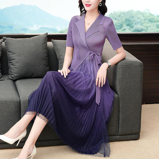 AHM-mdsdm6922时尚气质收腰显瘦褶皱连衣裙 商品图0