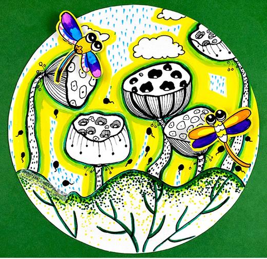 《创意线描--诗意莲蓬》【自动发货：下单后，点击手机短信中收到的链接，即可获取文件下载的链接；如有任何问题，可添加客服微信hm33268获得帮助】 商品图0