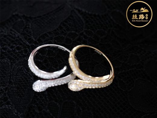 活动不限大小！法老保护神迪拜蛇形开口戒指925银镀白金14k镀金 商品图1