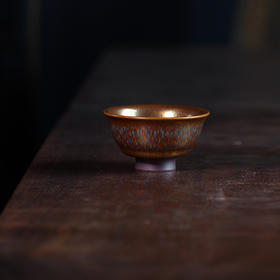 龙德堂陶艺 范泽锋烧 金丝玉毫天目盏-敞口（小） (库存请咨询客服)