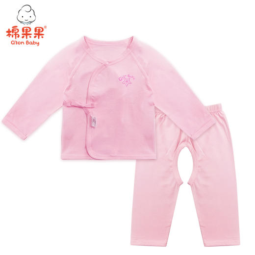 棉果果夏季新生儿男女宝莫代尔棉有机棉偏襟开裆套装M201301218226 商品图0