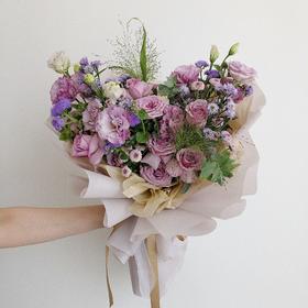 花艺 紫色系心形花束
