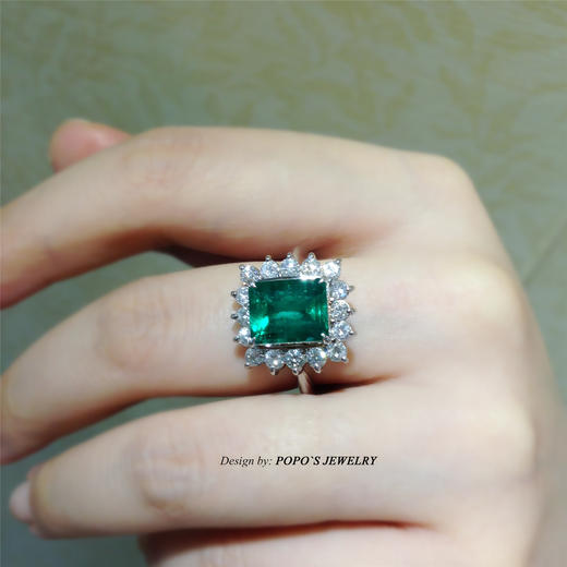 【每日特选】3.82ct木佐色 祖母绿钻石戒指(预约看货) 商品图7