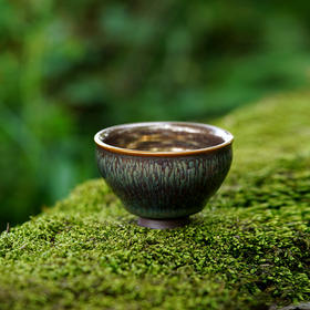 龙德堂陶艺 范泽锋烧 金丝玉毫天目盏-束口（中） (库存请咨询客服)