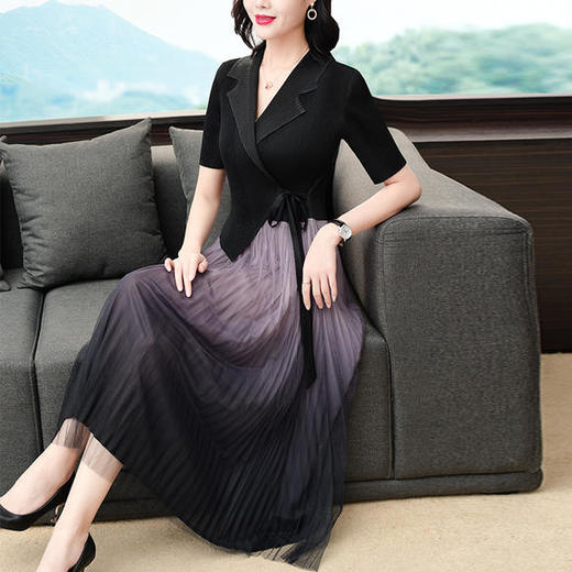 AHM-mdsdm6922时尚气质收腰显瘦褶皱连衣裙 商品图2