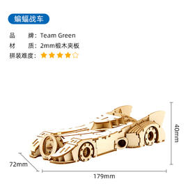 【GREENTEAM】3D木拼图 (蝙蝠战车)