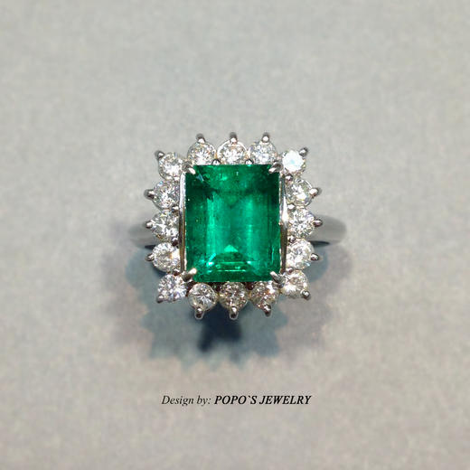 【每日特选】3.82ct木佐色 祖母绿钻石戒指(预约看货) 商品图0